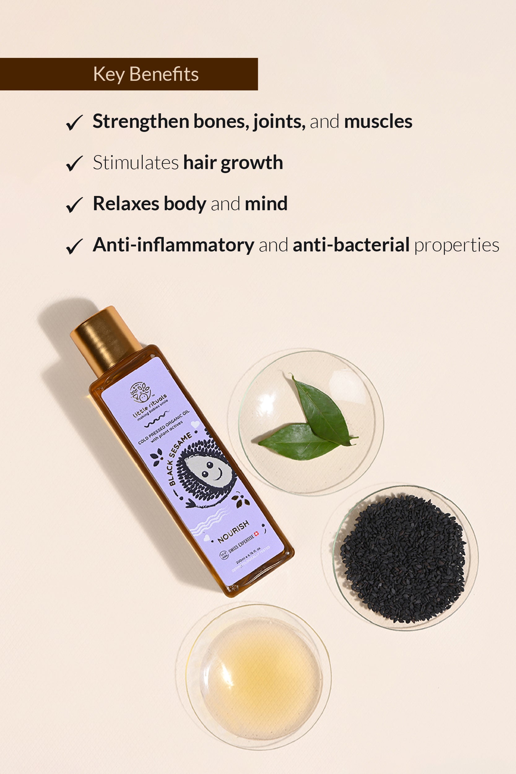 Buy Organic Cold Pressed Black Sesame Oil for Baby Massage Little Rituals